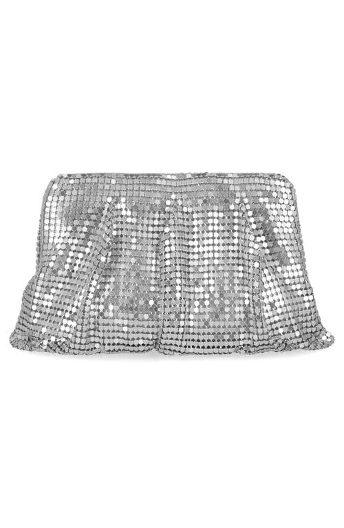Jessica Mcclintock Lorna Metal Mesh Clutch In Silver