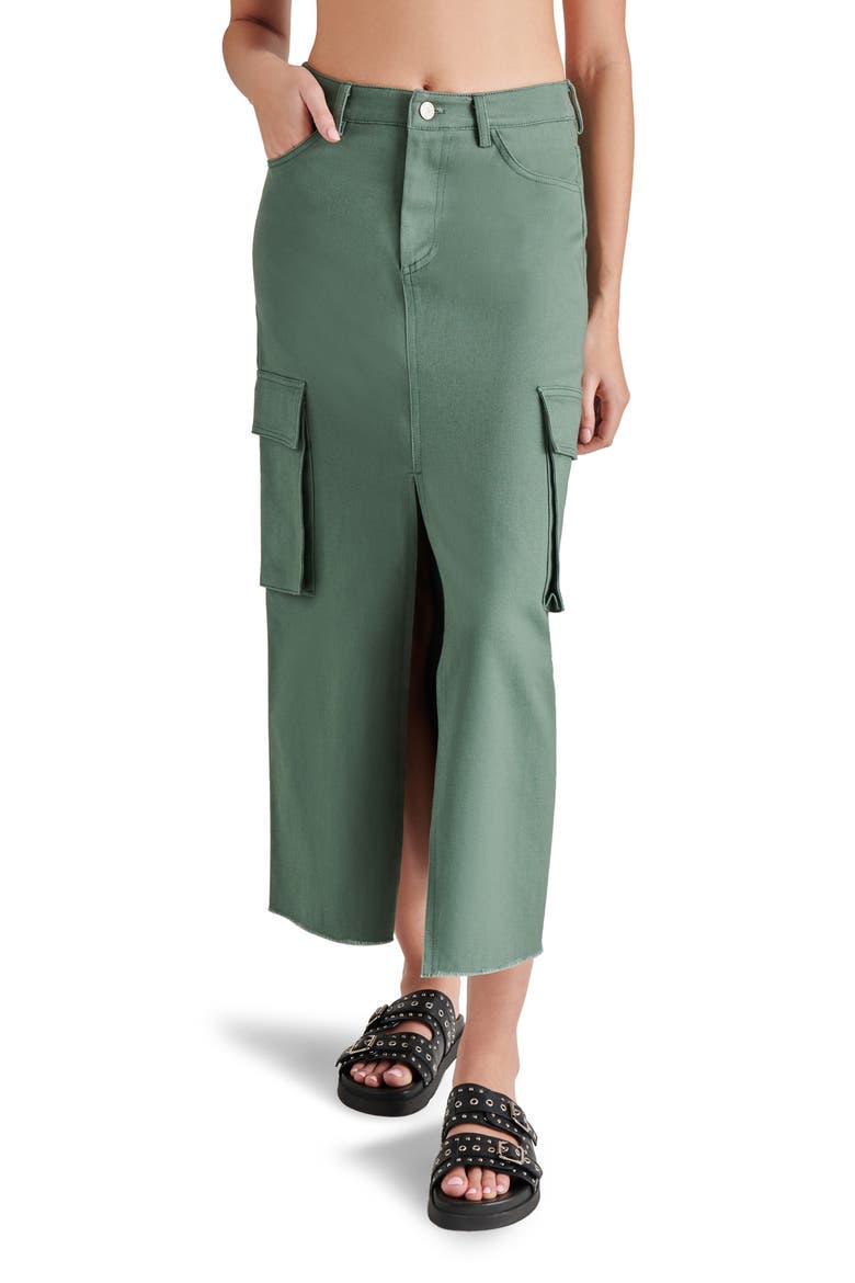 Benson Stretch Twill Cargo Skirt, Main, color, DEEP FOREST