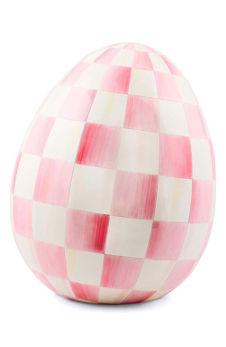 MACKENZIE CHILDS Bubblegum Check Large Egg, Main, color, Pink