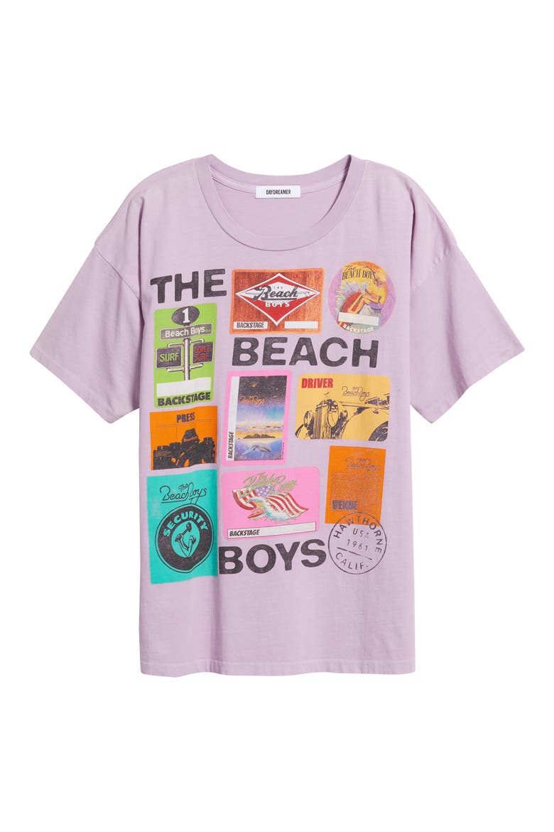 The Beach Boys Stage Merch Graphic T-Shirt, Alternate, color, HAZY ORCHID