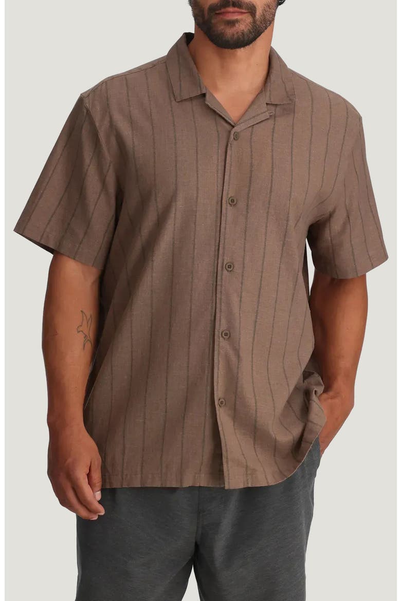 Sullivans Camp Shirt, Main, color, DASH VERTICAL STRIPE FOSSIL