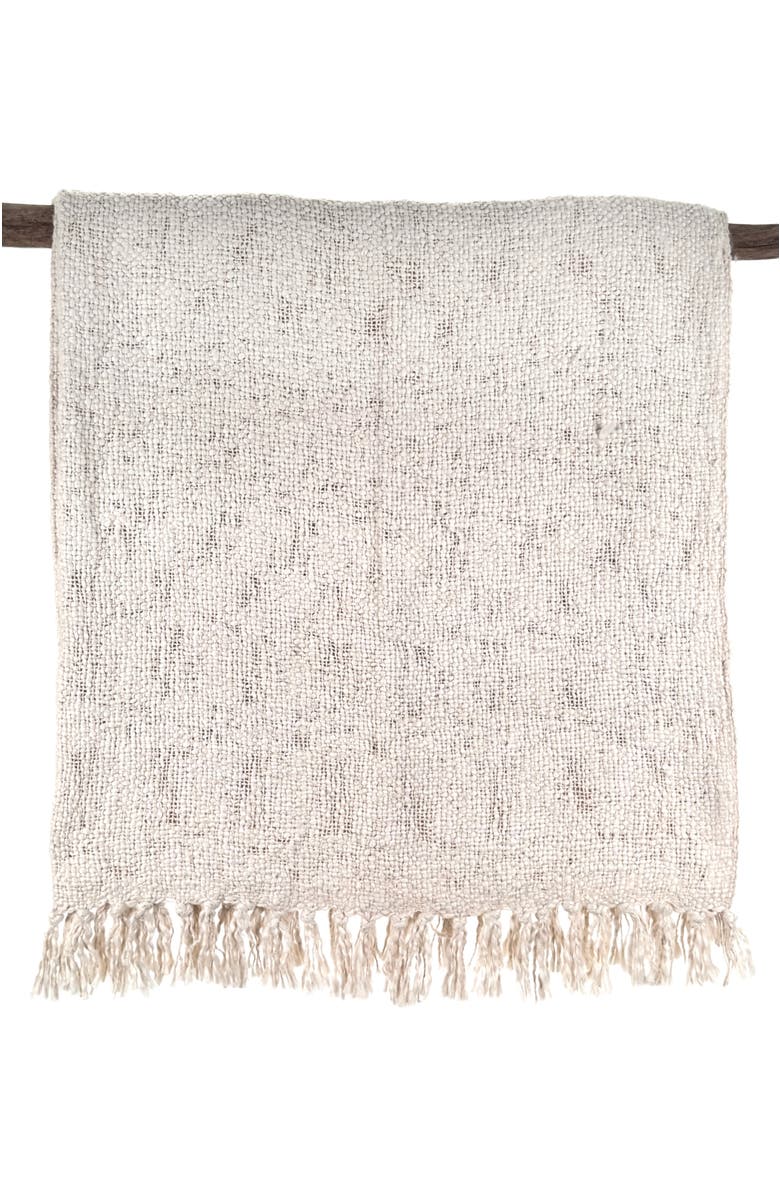 The Nascent Textured Oxford Throw Blanket, Alternate, color, Cream
