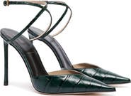 TOM FORD Selen Croc Embossed Leather Ankle Strap Pump