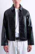 Topman Faux Leather Harrington Jacket