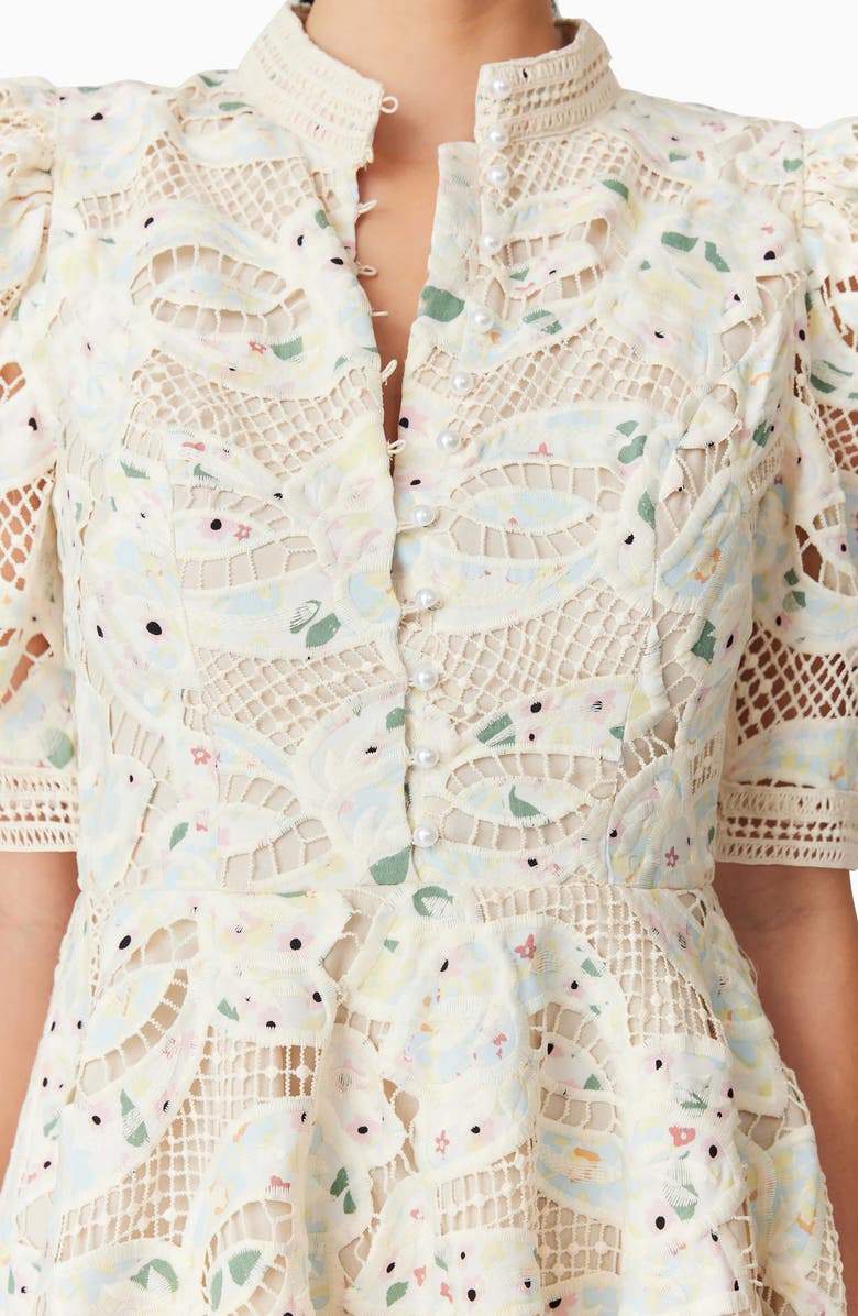 Elliatt Kyla Puff Sleeve Lace Fit & Flare Minidress, Alternate, color,