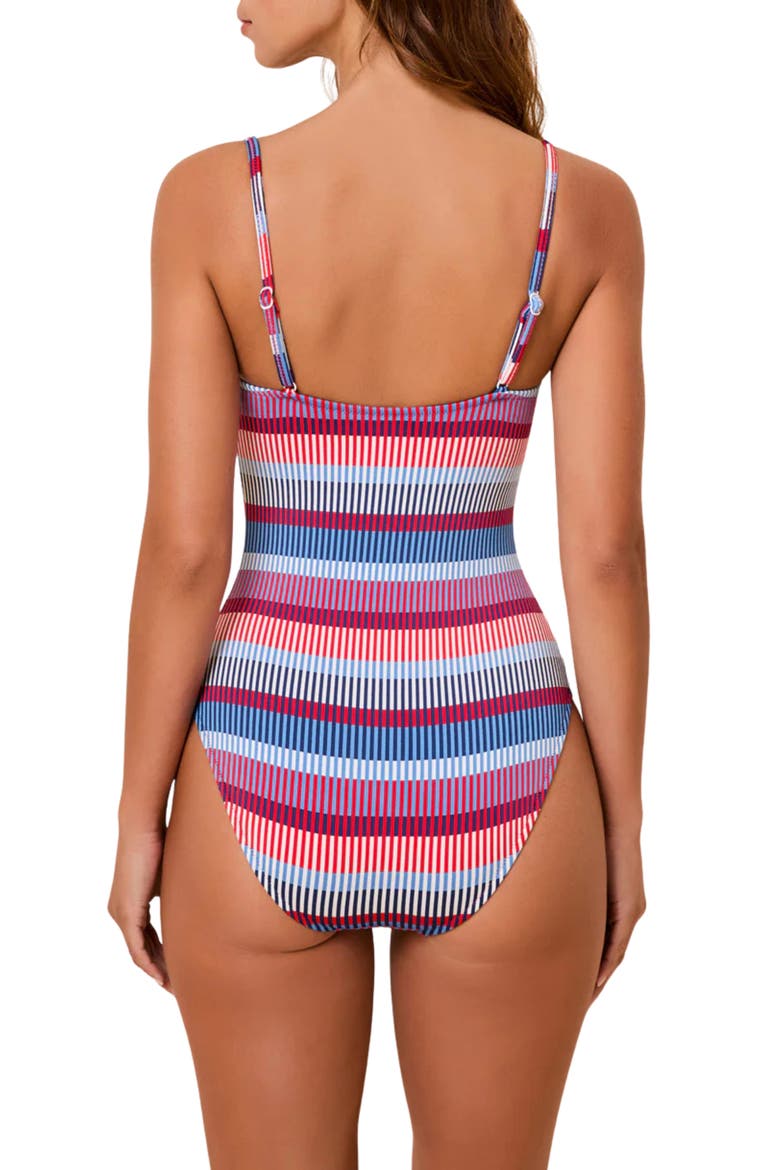 The Taylor Striped Underwire One-Piece Swimsuit, Alternate, color, AMERICA TECHNICOLOR MOSAIC