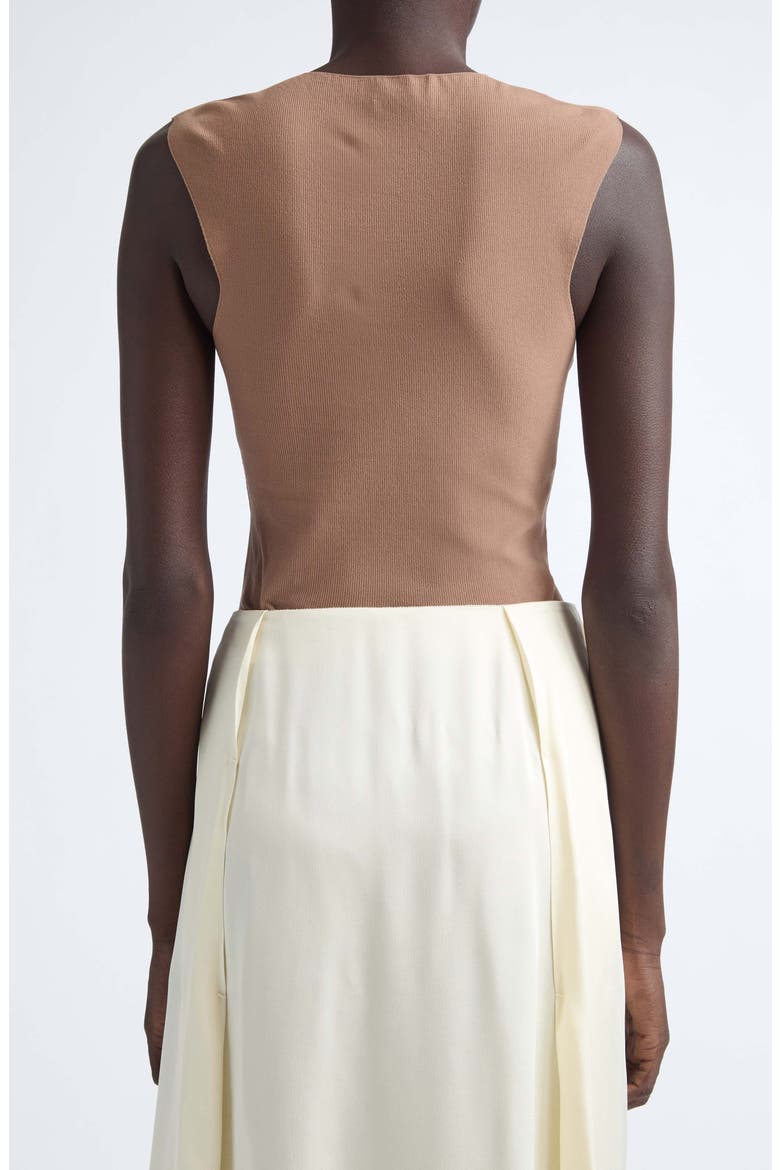 Sleeveless Rib Bodysuit, Alternate, color, ROSE BEIGE