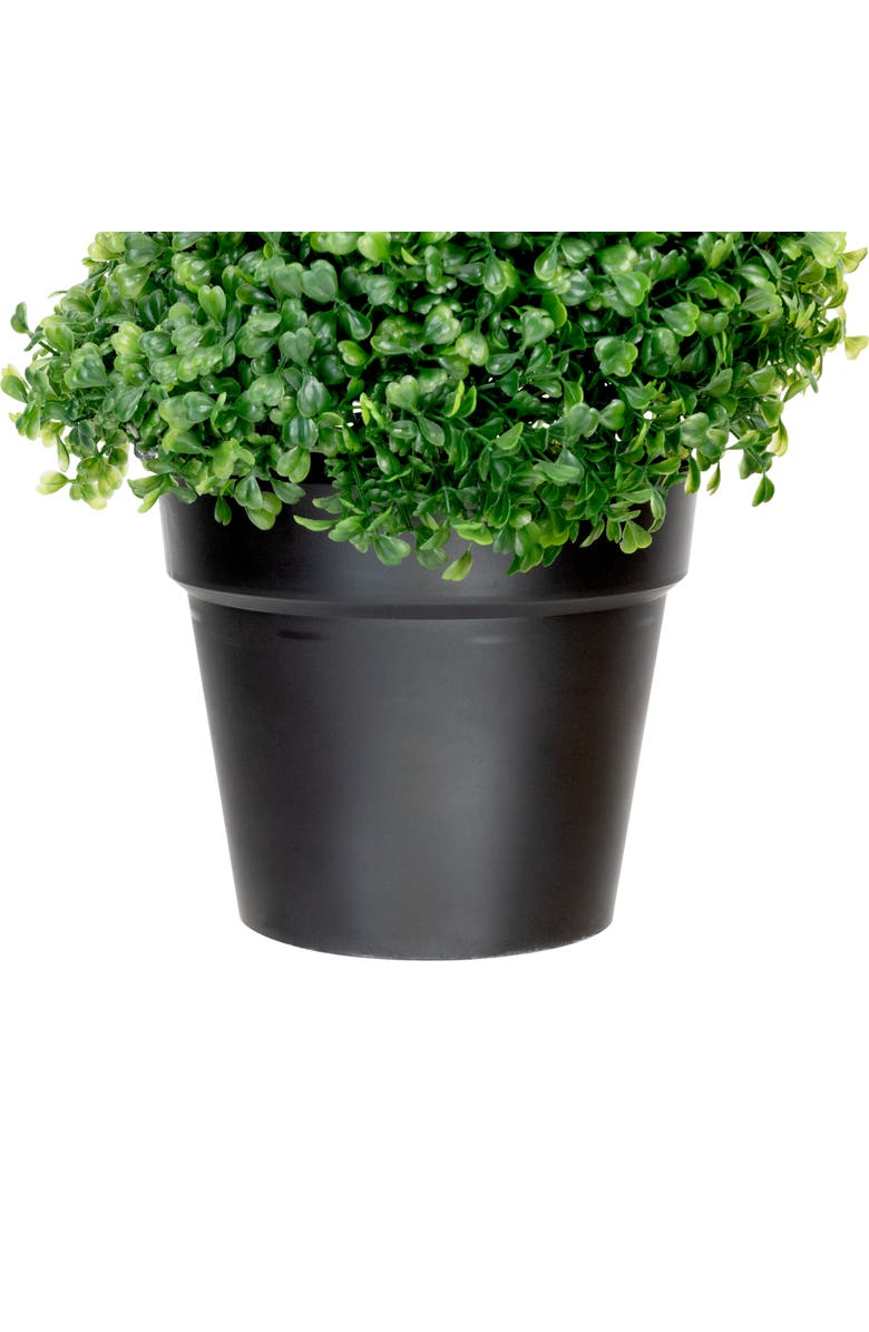 Northlight Potted Two Toned Artificial Spiral Boxwood Garden Topiary Tree - 5', Alternate, color, Green