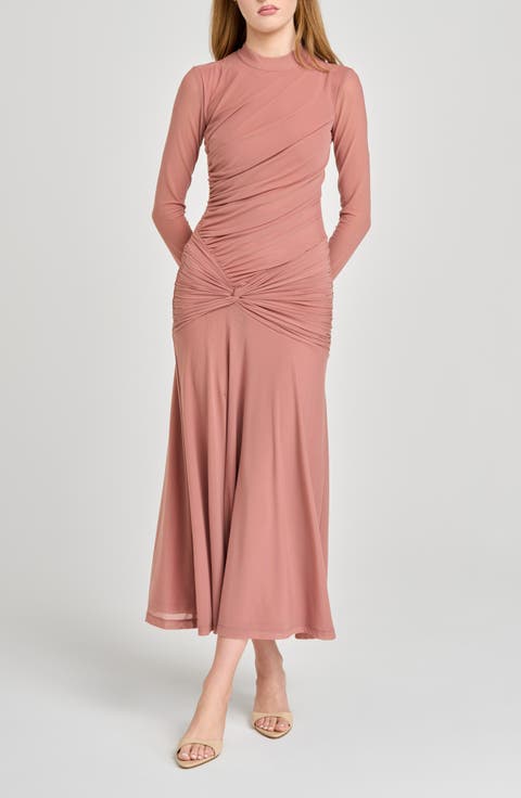 Selene Ruched Long Sleeve Dress