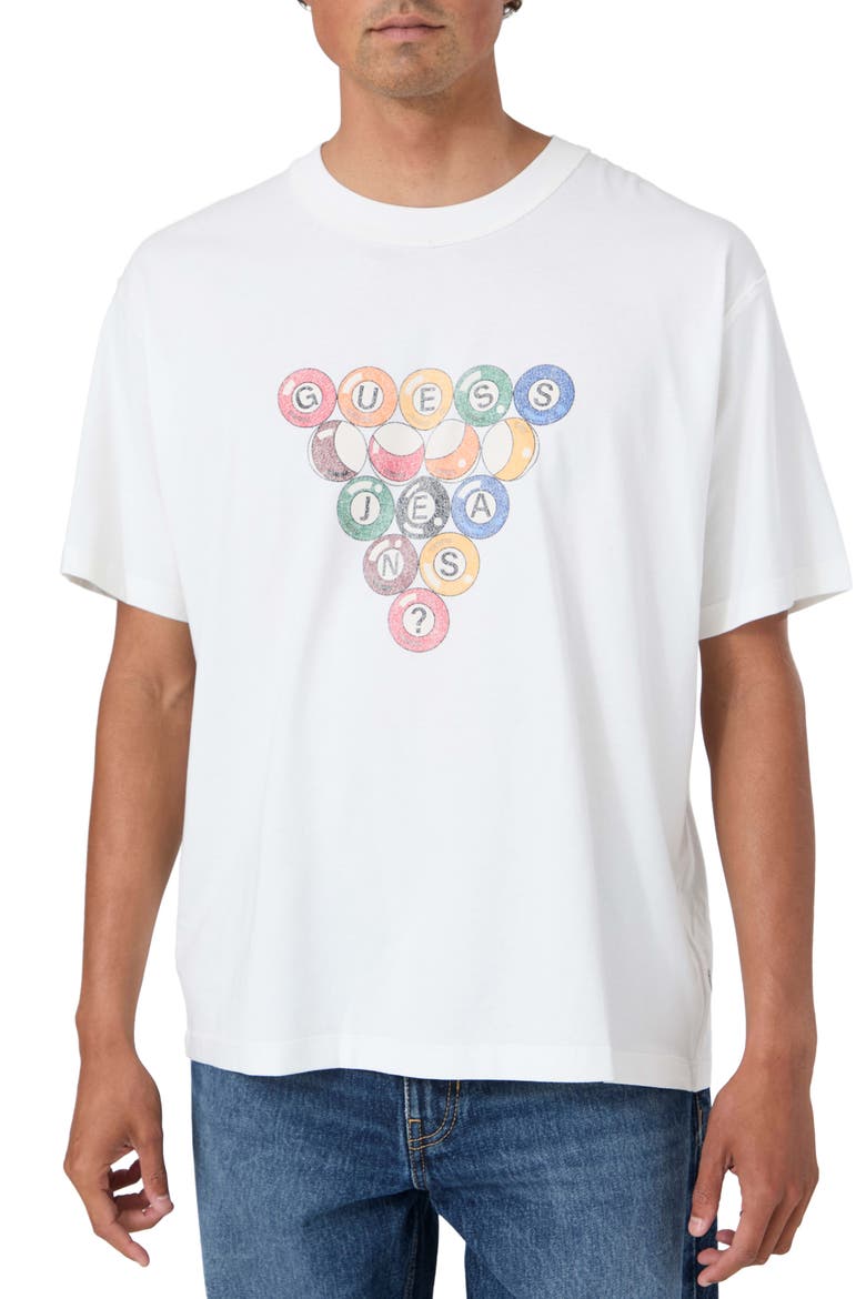 Pool Ball Graphic Oversized T-Shirt, Main, color, OPEN WHITE