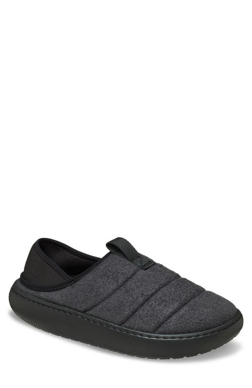 Crocs Classic Vegan Suede Quilted Slip On Shoe In Black