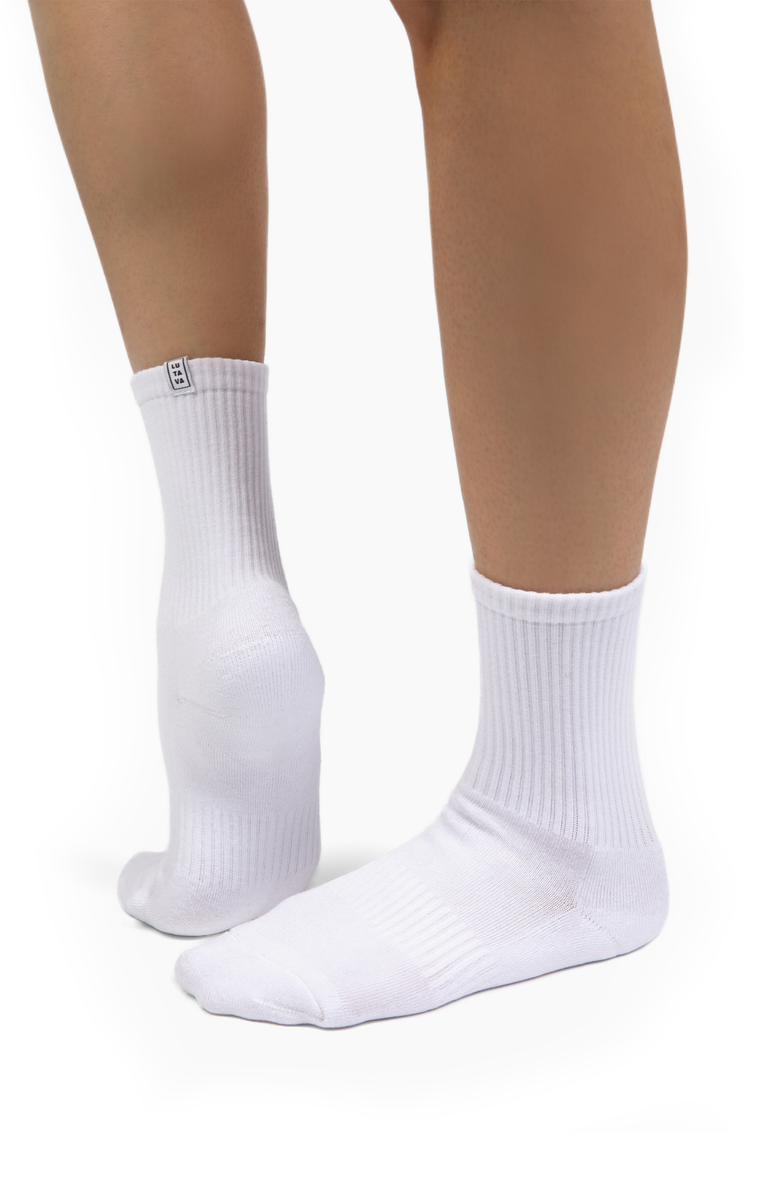 Lutava Antimicrobial Crew Sock - 4 Pack, Alternate, color, White