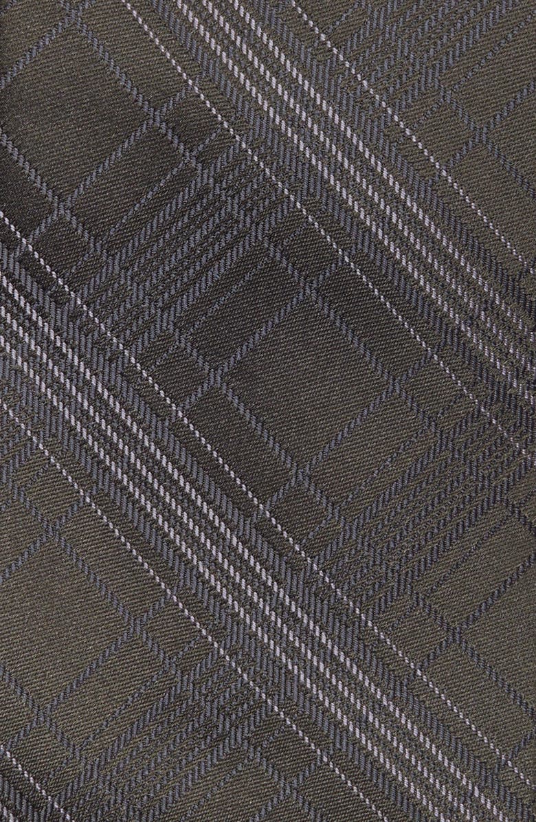 Calvin Klein Jayden Plaid Print Tie, Alternate, color, Olive Green