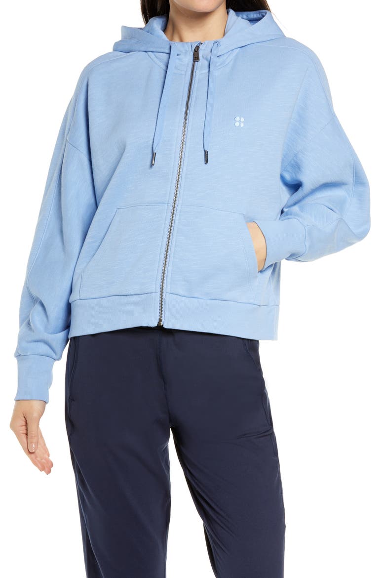 Essentials Full Zip Hoodie, Alternate, color, COAST BLUE