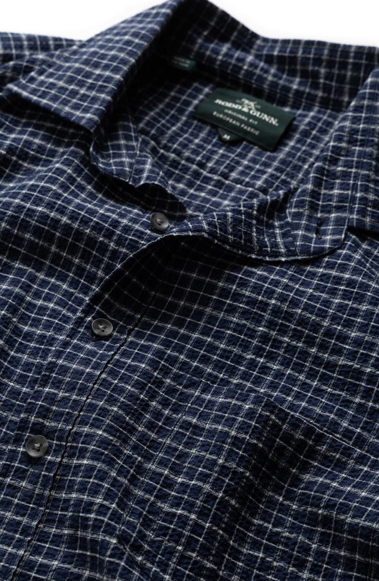 Rodd & Gunn Gowenbridge Short Sleeve Textured Cotton Button-Up Shirt, Alternate, color, Navy