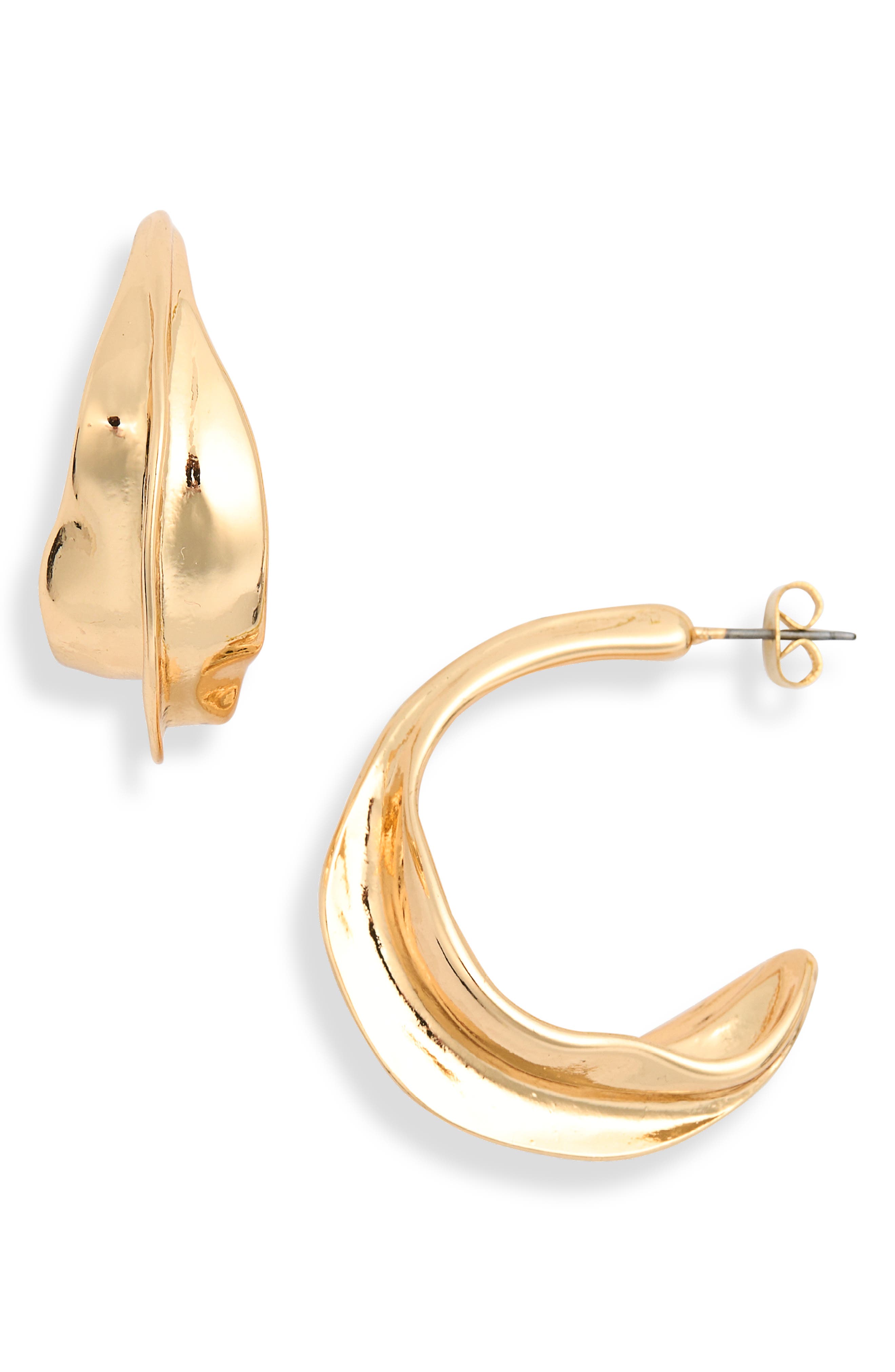 Fluid Wave Hoop Earrings