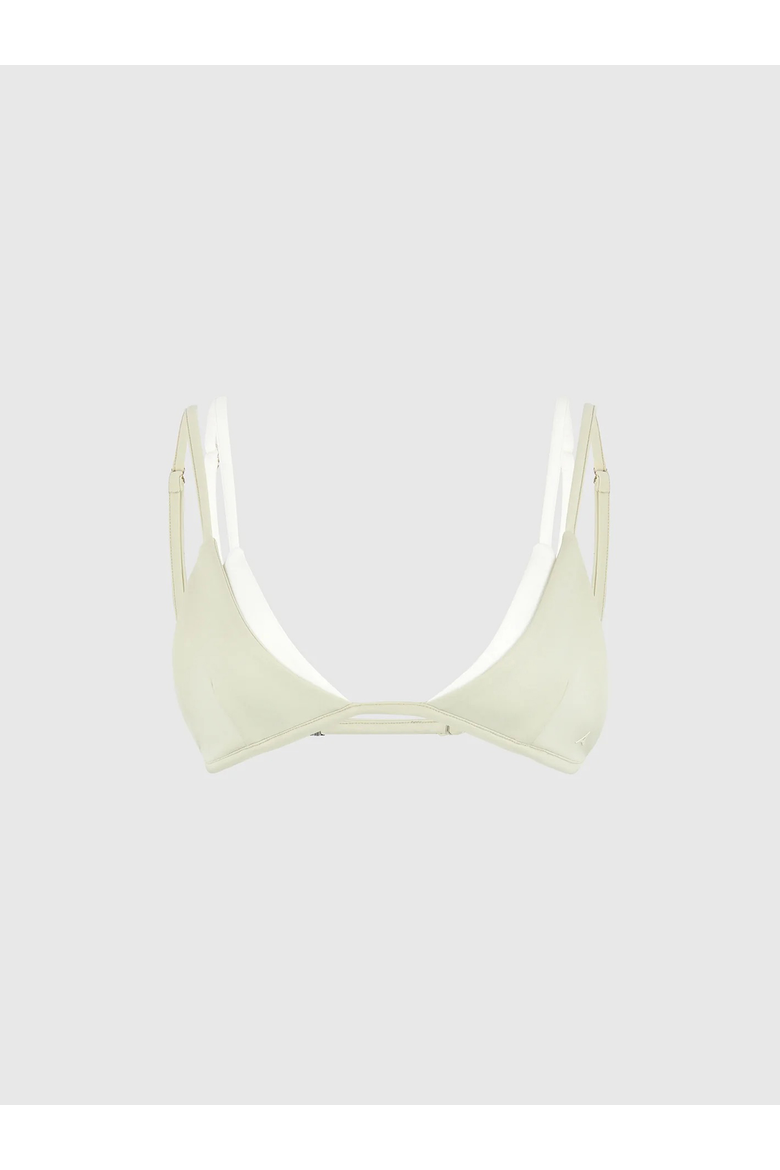Lydie Double Layer Bikini Top, Alternate, color, Sage/White