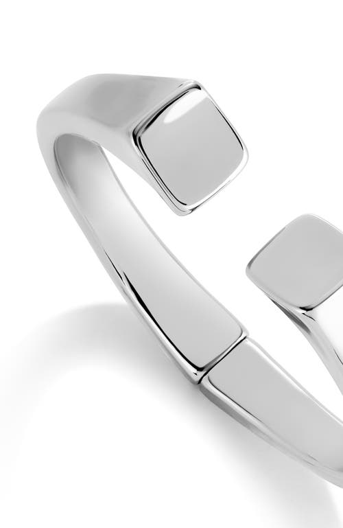 Unode50 Rigid Sterling Silver-plated Bracelet Smooth Finish And Square Shape In Silver