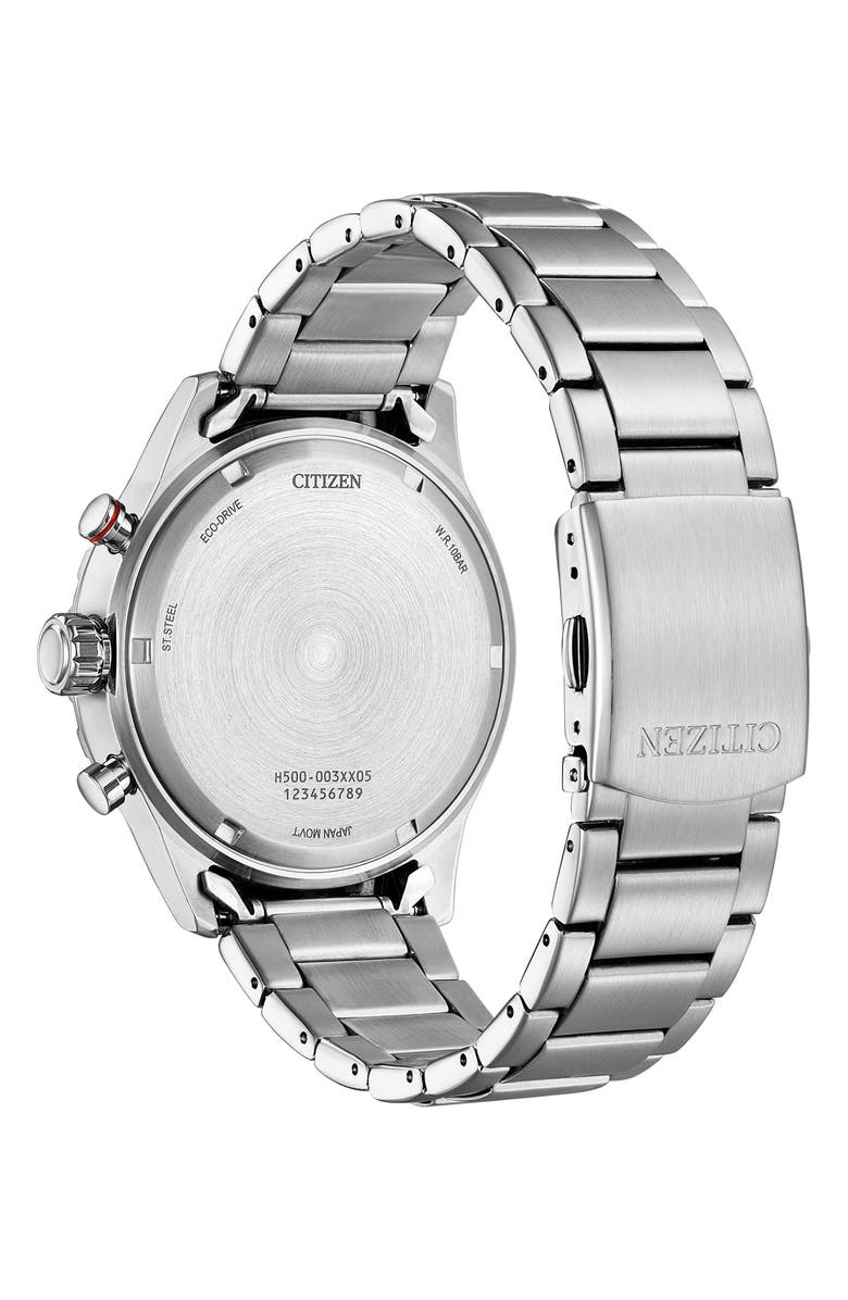 Citizen Eco-Drive Chronograph Bracelet Watch, 43mm, Alternate, color, Silver