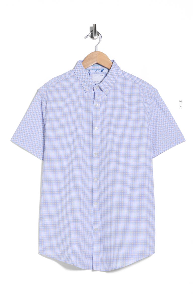 Check Print Button-Down Shirt, Alternate, color, BLUE