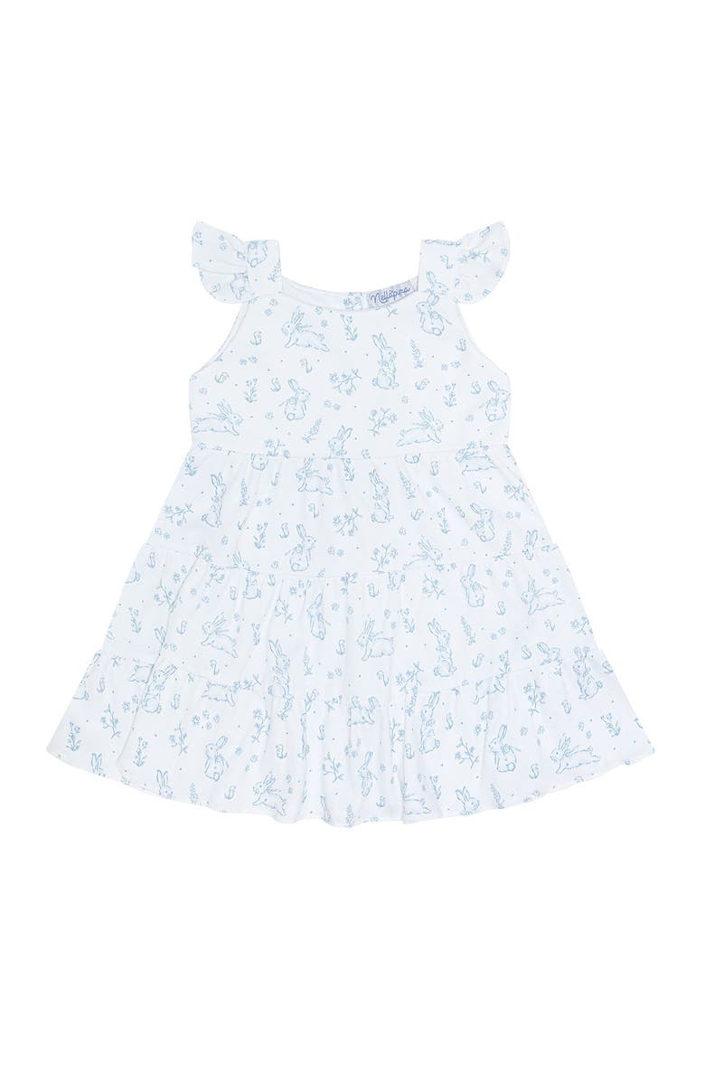 Nellapima Blue Bunny Toile Ruffle Dress - Toddler & Little Kid, Main, color, Blue