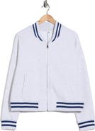90 DEGREE BY REFLEX Silicone Varsity Stripe Fleece Zip Jacket