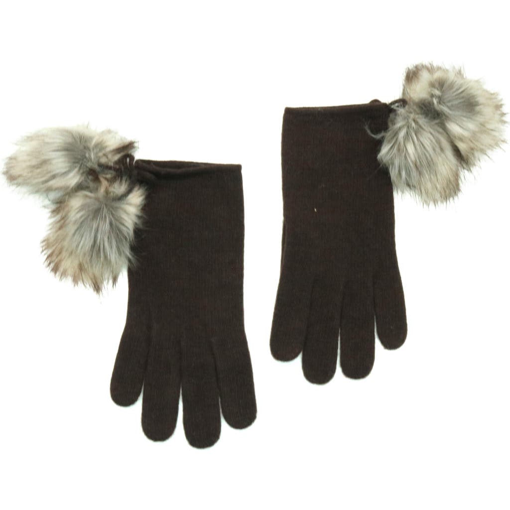 Portolano Pompom Wool Blend Gloves In Black