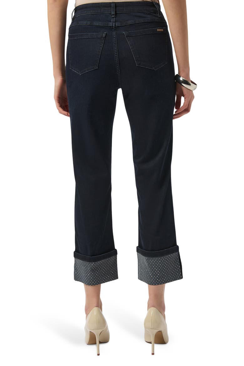 Studded Cuff Straight Leg Jeans, Alternate, color, INK