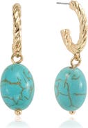 Ettika Synthetic Turquoise Drop Earrings
