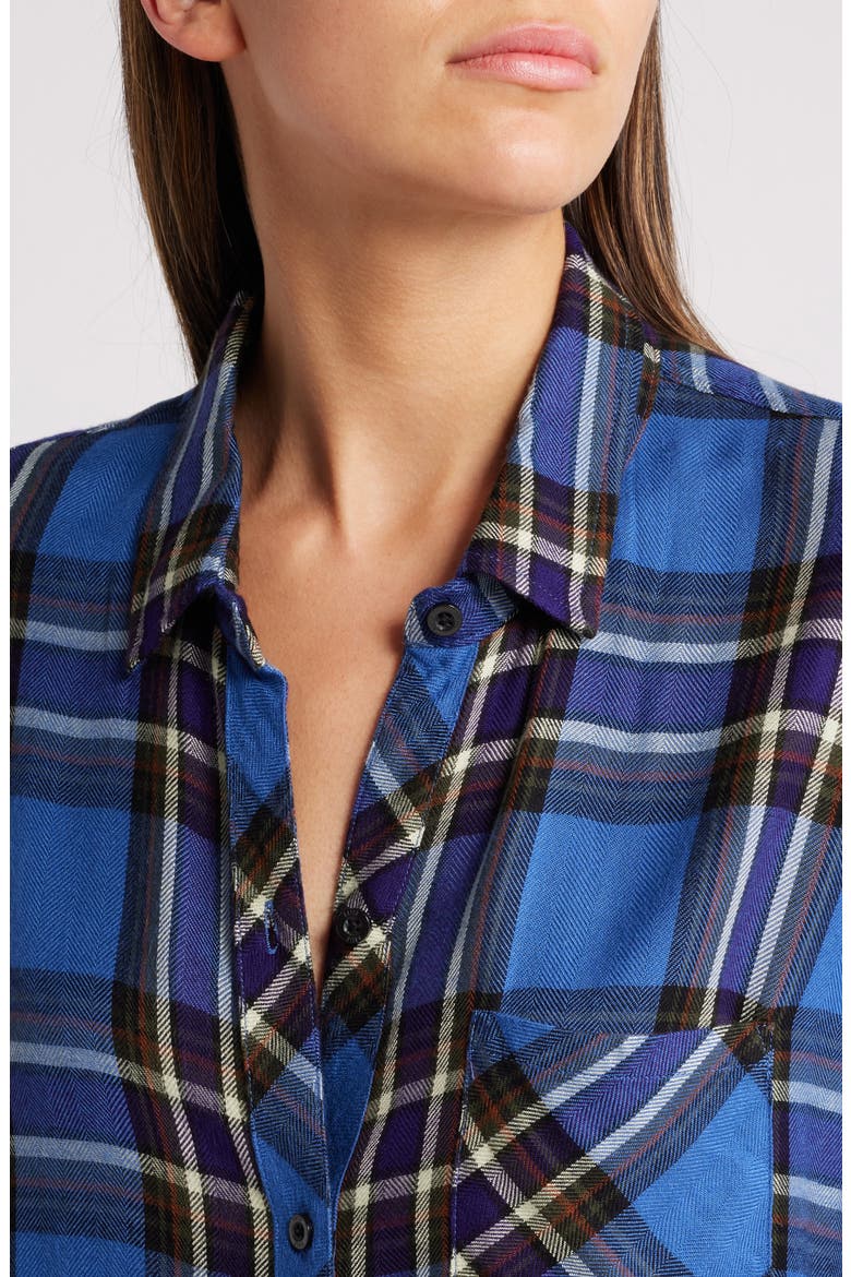 Hunter Plaid Button-Up Shirt, Alternate, color, SAPPHIRE INDIGO
