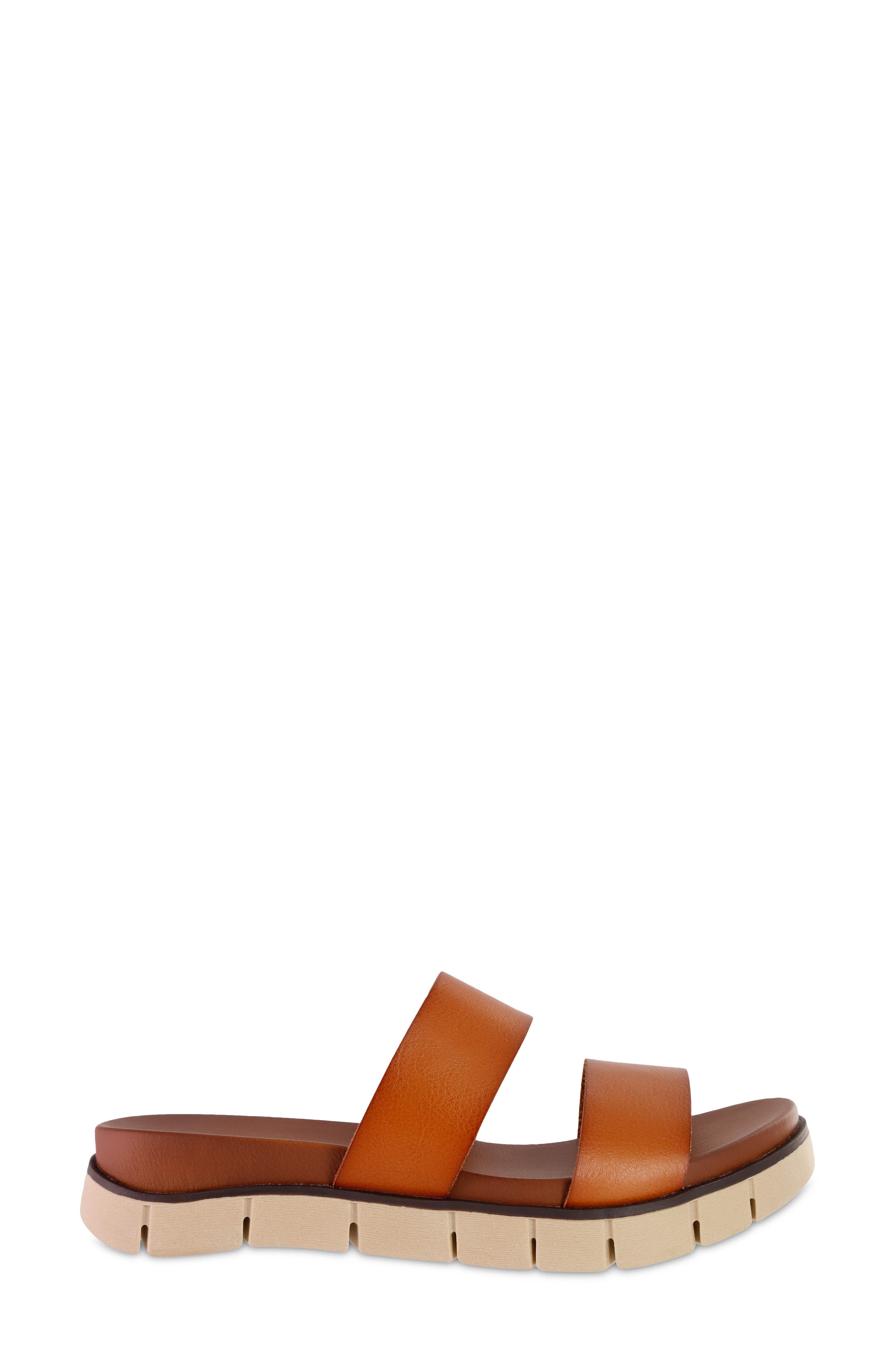 Elori Slide Sandal, Alternate, color, COGNAC
