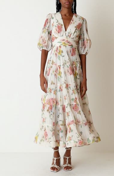 【Zimmermann】PLEATED MIDI DRESS 人気 プリーツ ミディドレス Zimmermann Pleated Tiered Midi Dress | Nordstrom