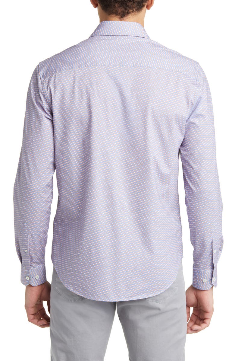 Bugatchi James OoohCotton<sup>®</sup> Chevron Stripe Button-Up Shirt, Alternate, color, 