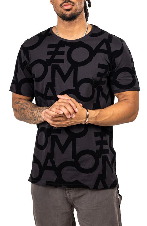 Maceoo Insignia Black Allover Logo Stretch Cotton T-shirt In Black