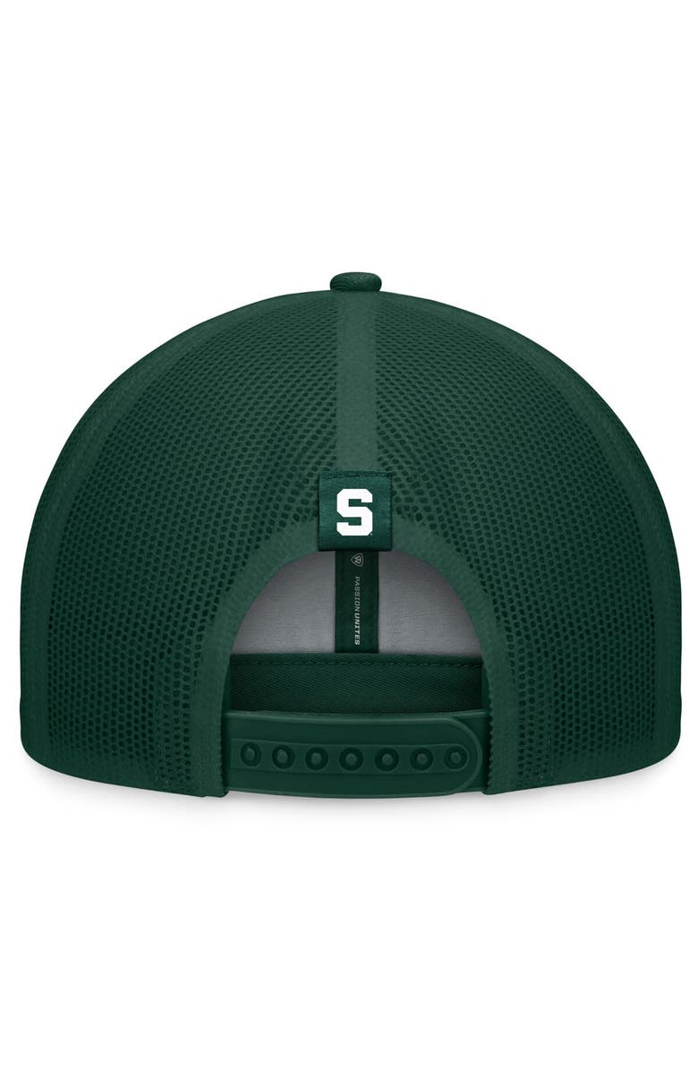 TOP OF THE WORLD Men's Top of the World Green Michigan State Spartans Carson Trucker Adjustable Hat, Alternate, color, Green