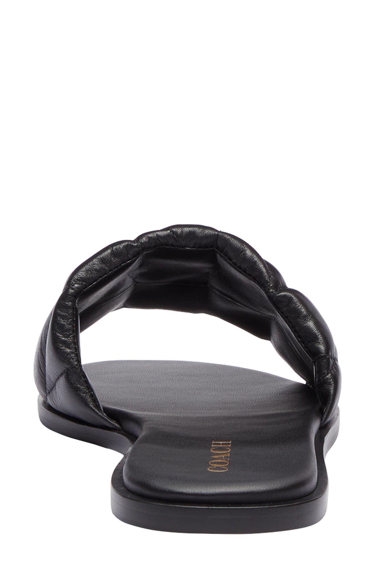 COACH Holly Quilted Slide Sandal, Alternate, color, Black