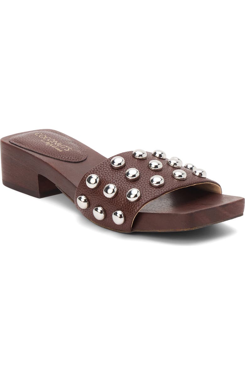 Coconuts by Matisse Fiora Studded Slide Sandal, Main, color, Choco