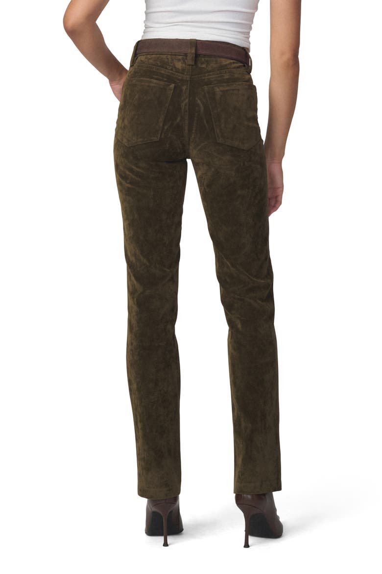 The Margot High Waist Slim Faux Suede Jeans, Alternate, color, OLIVE