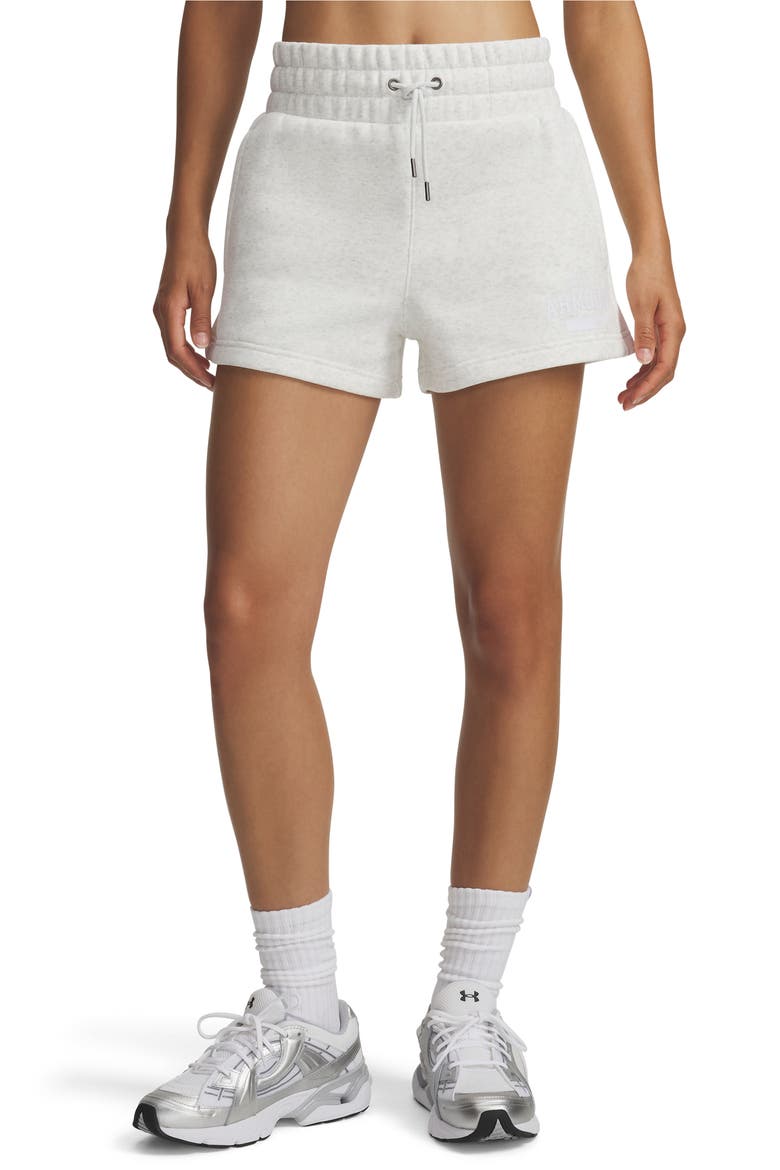 Icon Cotton Blend Fleece Drawstring Shorts, Main, color, GRAY LIGHT HEATHER / WHITE