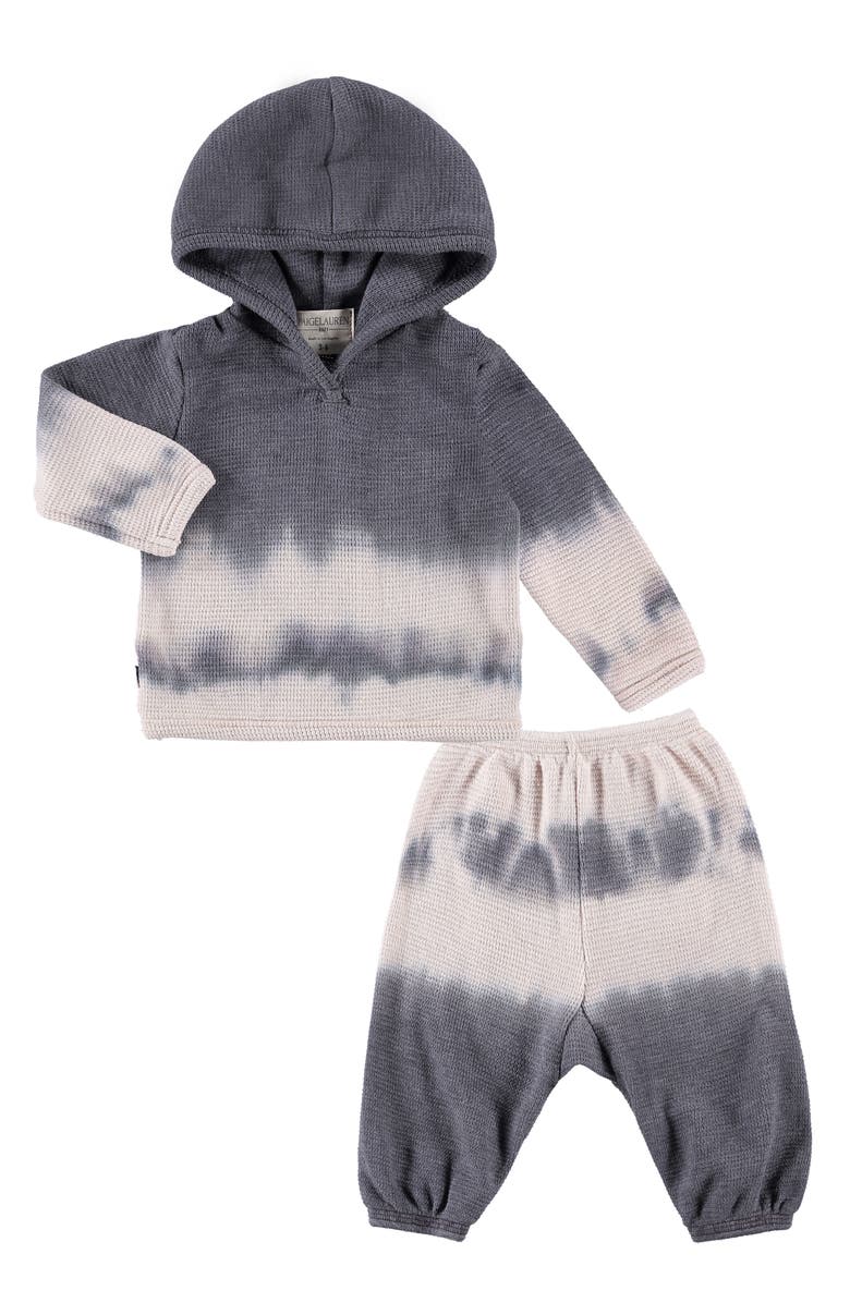 PAIGELAUREN Kids' Dip Dye Thermal Hoodie & Pants Set, Main, color, 