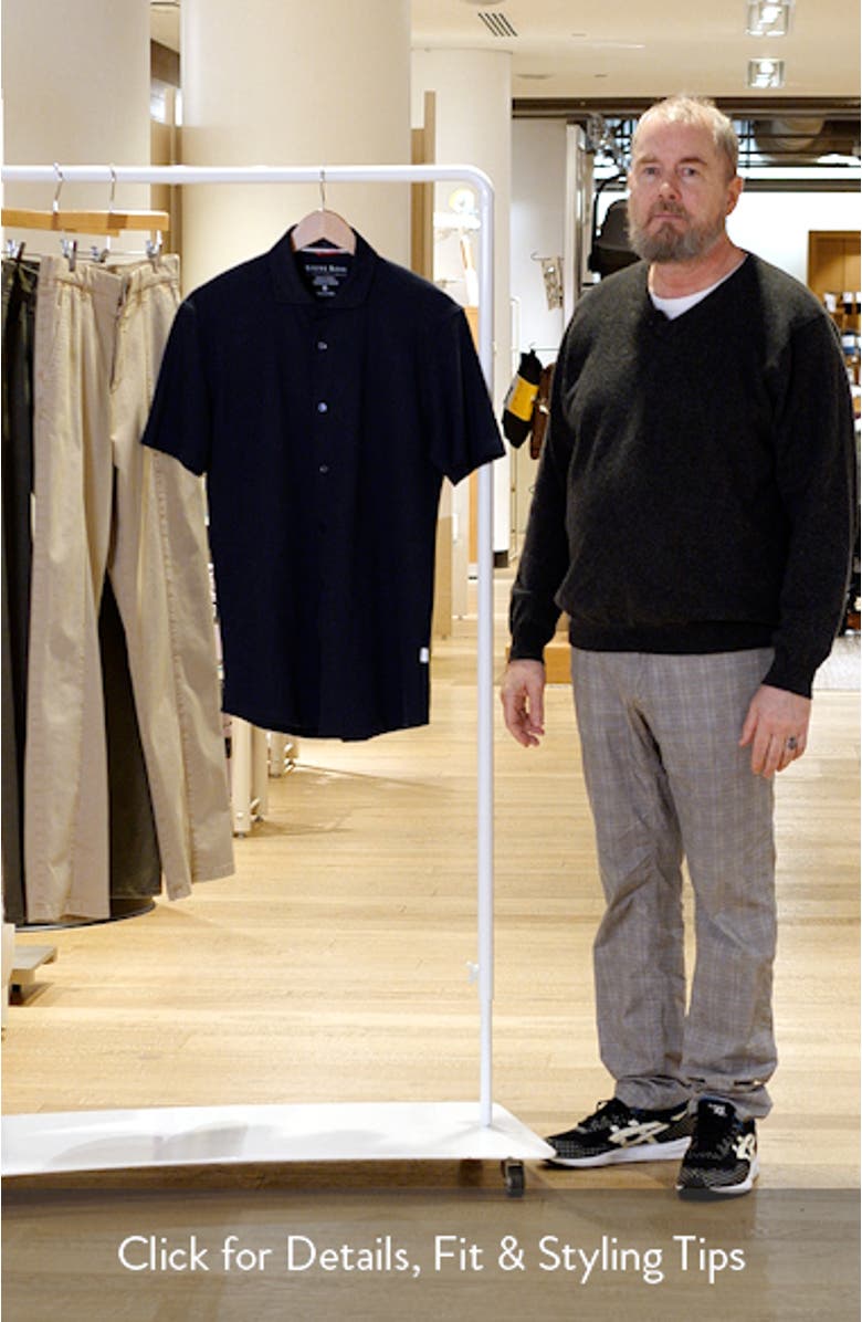 Technical Piqué Knit Short Sleeve Button-Up Shirt, sales video thumbnail