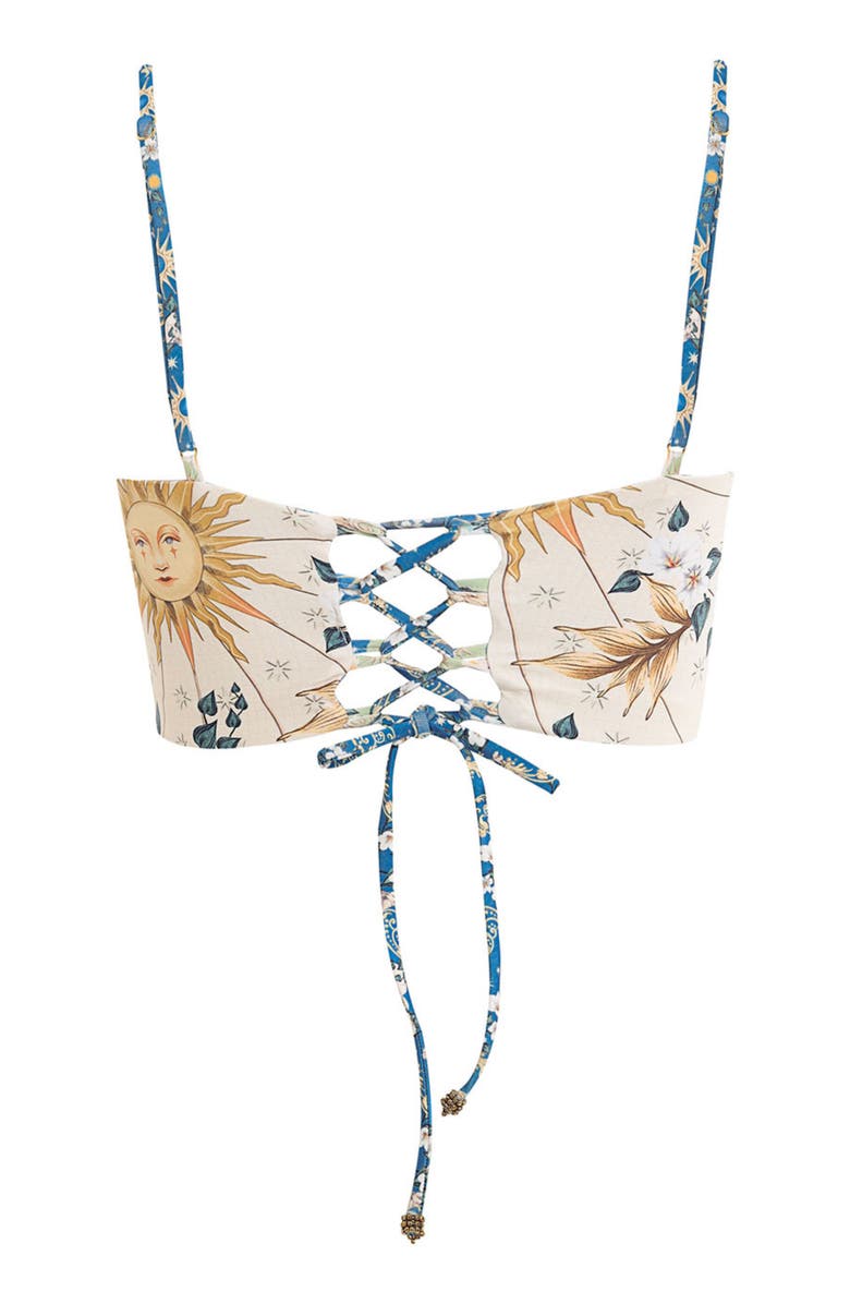 Agua Bendita Georgina Solstice Reversible Bikini Top, Alternate, color, White