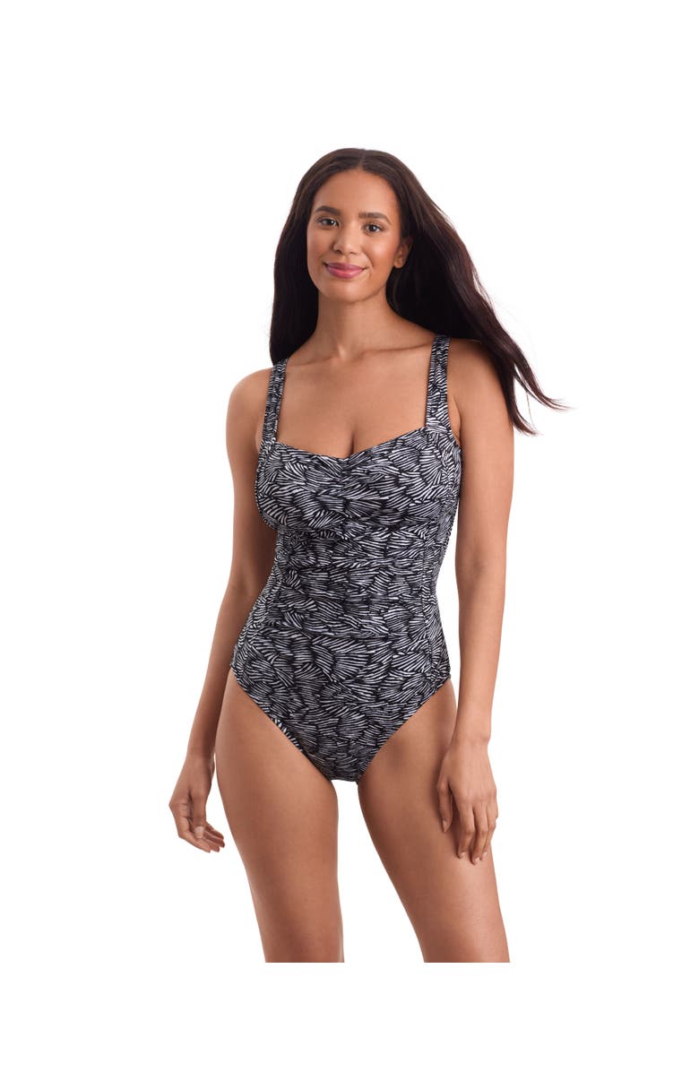 ShapeSolver Sport Shirred Bodice Tank Chlorine Resistant One-Piece Swimsuit, Main, color, Shifting Shape