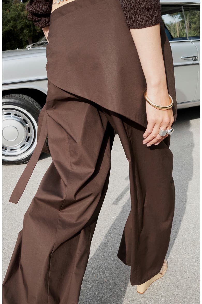 Belted Wide Leg Pants, Alternate, color, CHOCOLATE