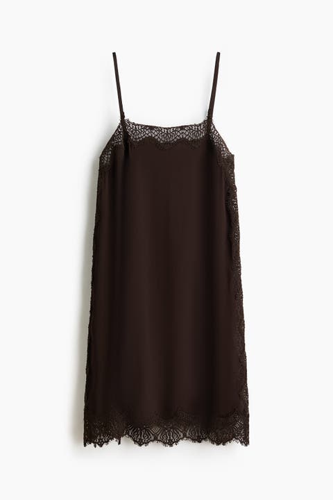 Lace-trimmed Viscose Dress