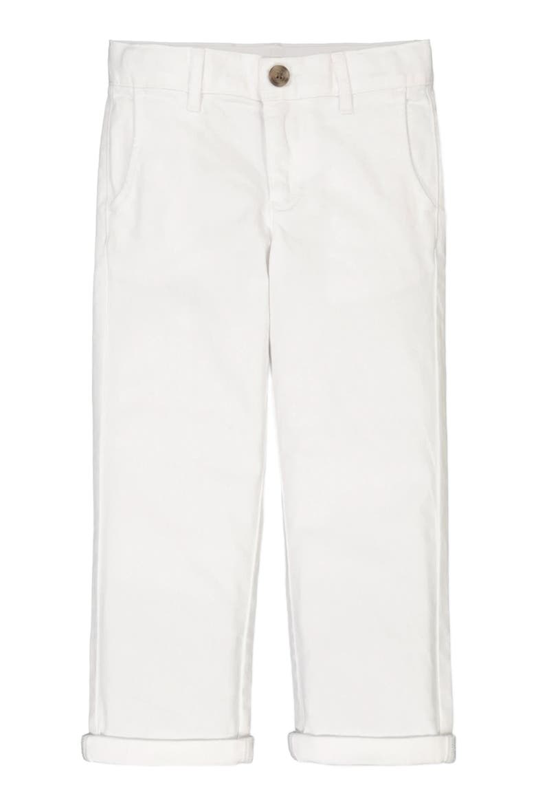 Boys' Organic Stretch Twill Chino, Kids, Alternate, color, White Stretch