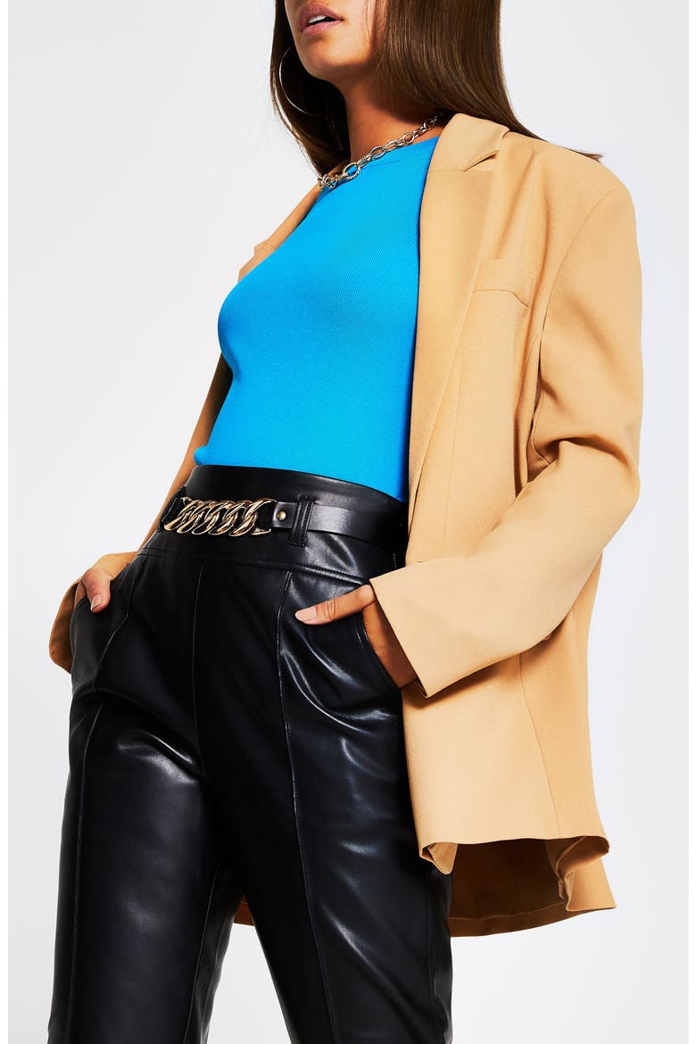 Chain Belt Cigarette Pants, Alternate, color, BLACK
