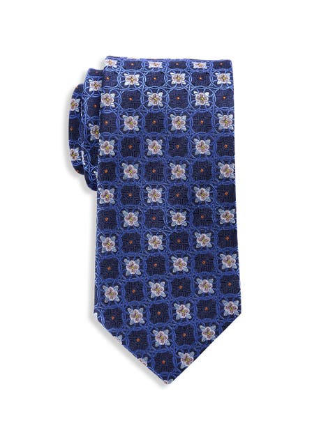Big & Tall Floral Medallion Silk Tie