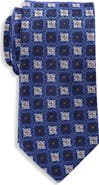 Oak Hill Premium by DXL Big & Tall Floral Medallion Silk Tie