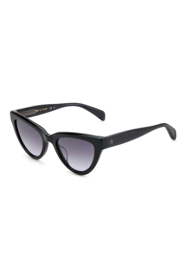 52mm Cat Eye Sunglasses, Alternate, color, BLACK/ GREY SHADED